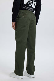 Pantalón Hombre Gabardina Cargo Verde Verde Militar / XXL