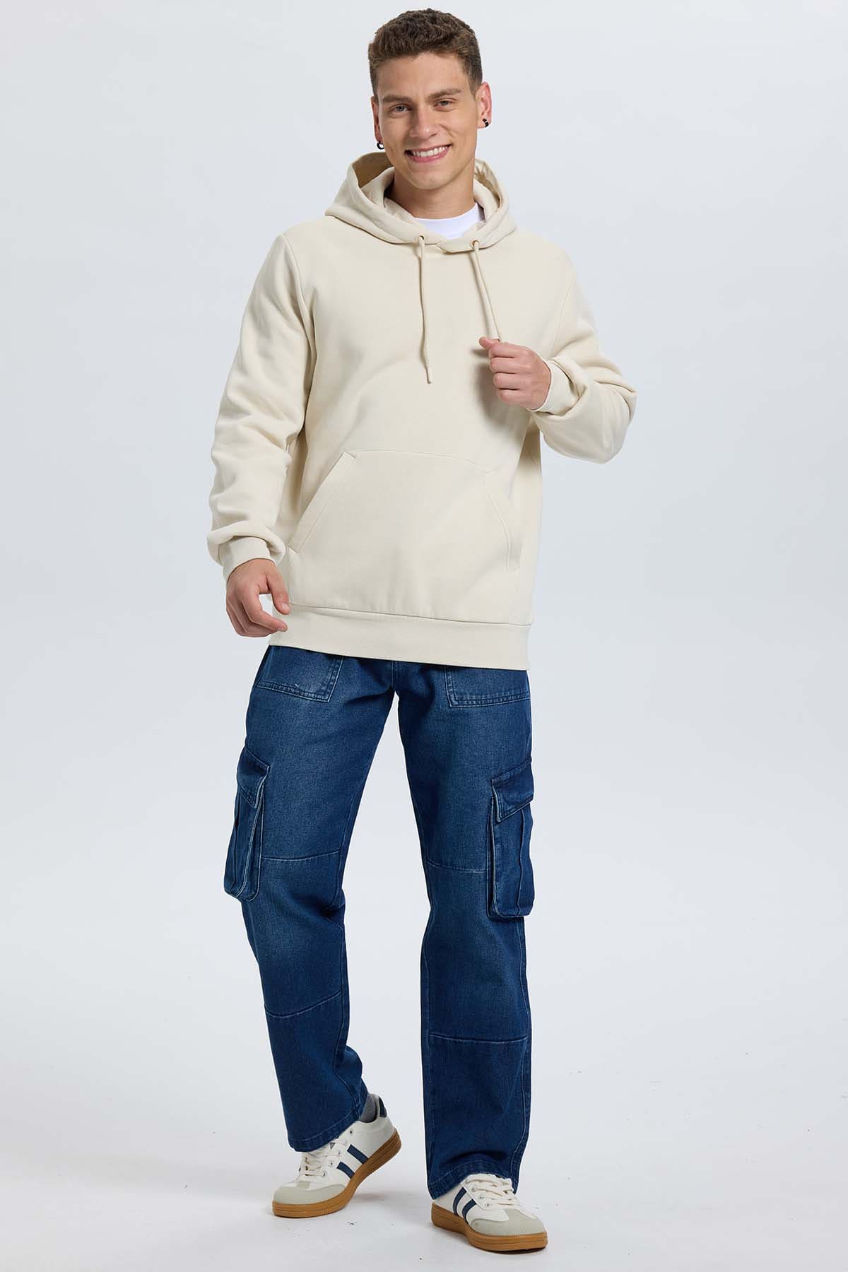 Polerón Hombre Hoodie Beige Beige / XXL