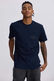 Polera Hombre Bolsillo Contraste Azul Azul / XXL