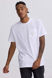Polera Hombre Bolsillo Contraste Blanco Blanco / XXL