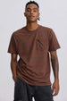 Polera Hombre Bolsillo Contraste Chocolate Café / XXL