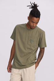 Polera Hombre Con Bolsillo Contraste Verde Militar Verde / XXL