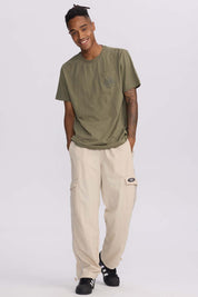 Polera Hombre Con Bolsillo Contraste Verde Militar Verde / XXL