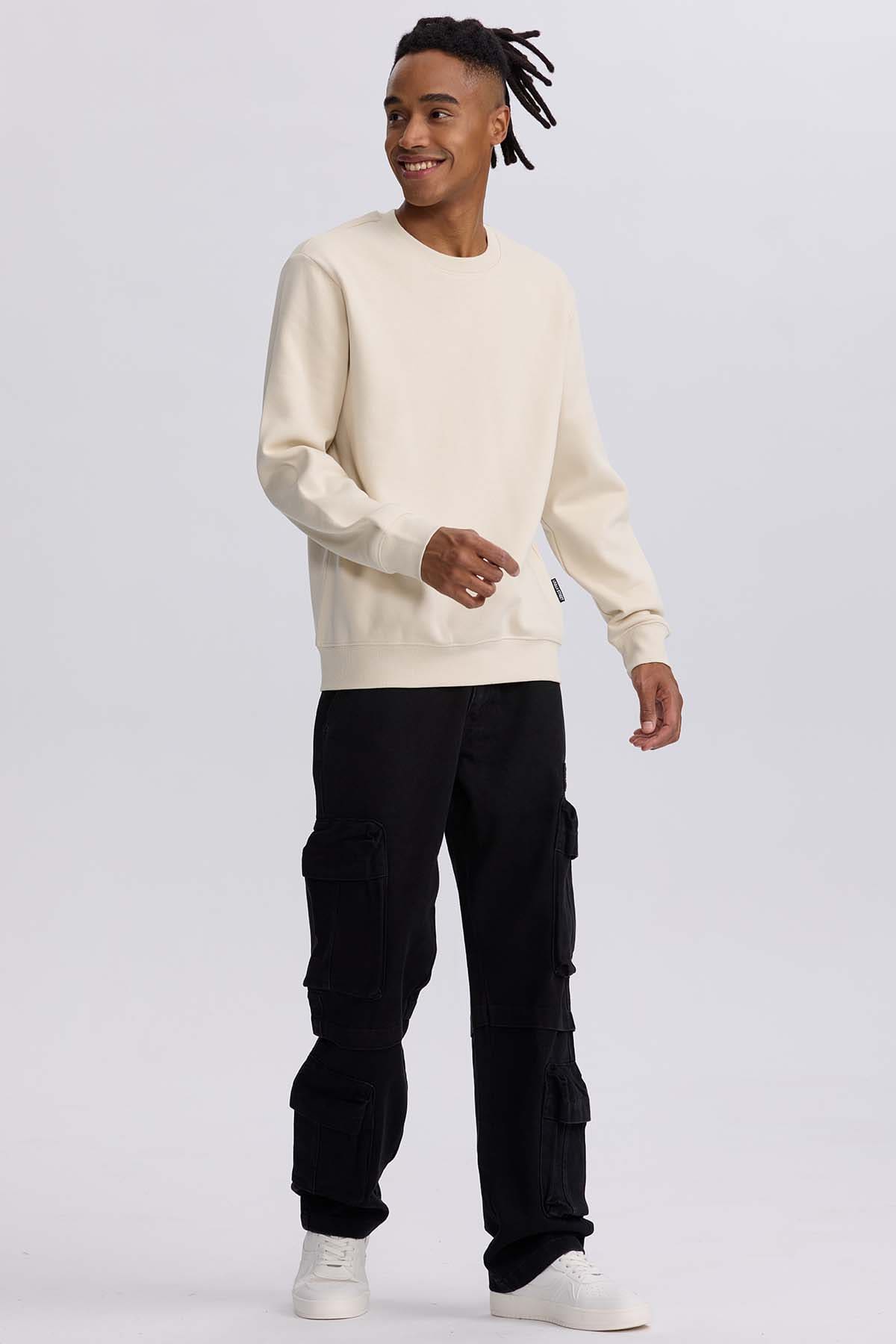 Polerón Hombre Liso Beige Beige / XXL