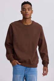 Polerón Hombre Liso Chocolate Café / XXL