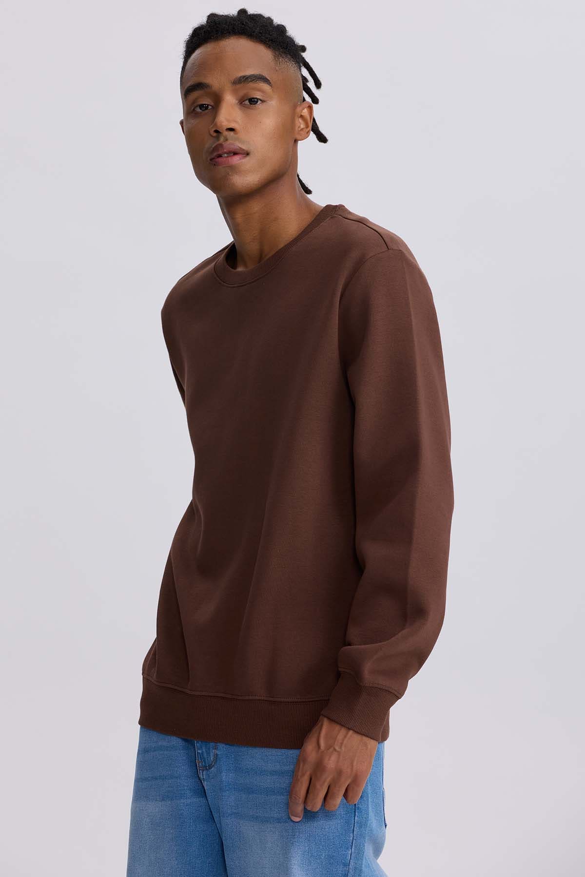 Polerón Hombre Liso Chocolate Café / XXL