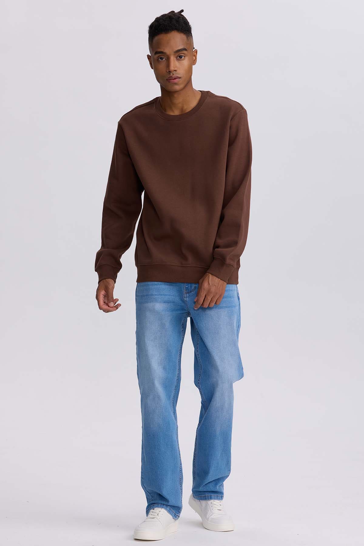 Polerón Hombre Liso Chocolate Café / XXL