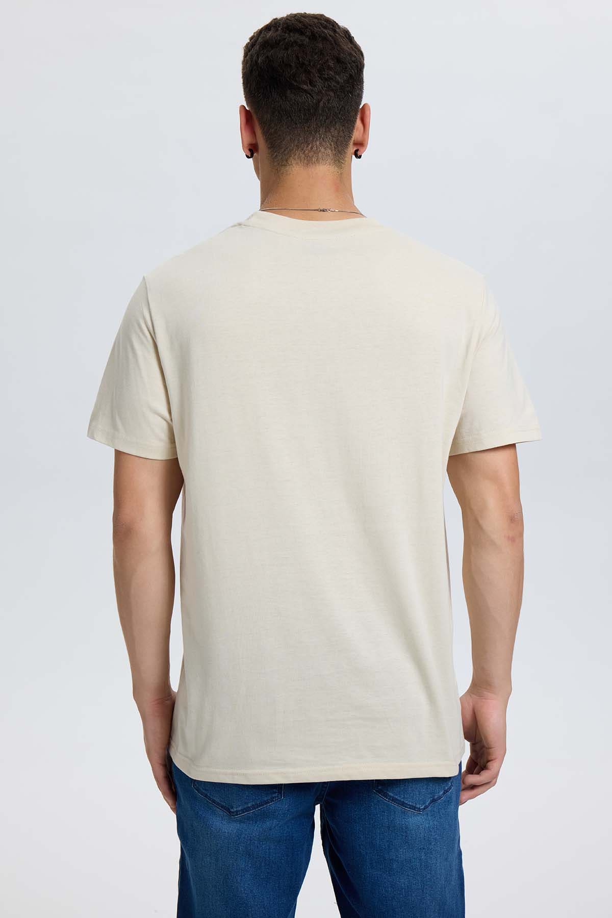 Polera Hombre Long Fit Básica Beige Beige / XXL