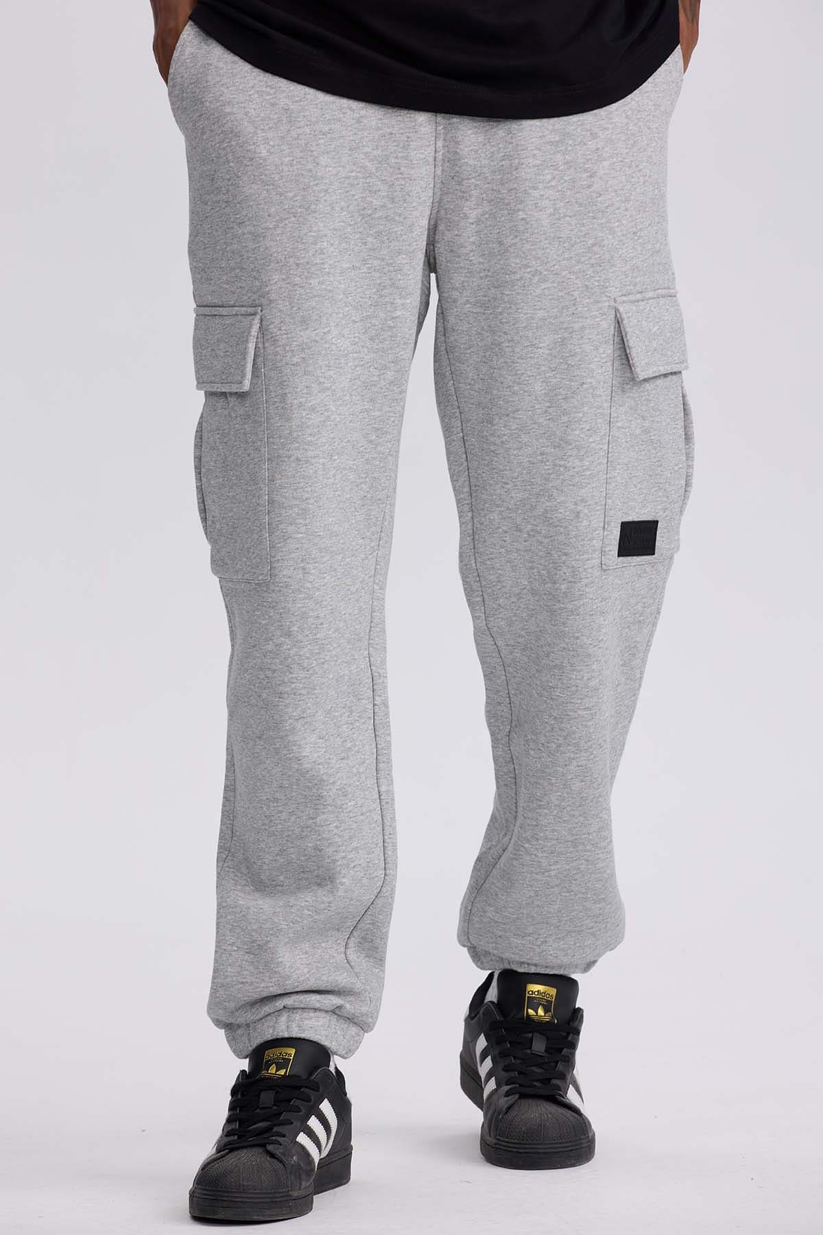 Pantalón Buzo Hombre Cargo Gris Melange Gris / XXL