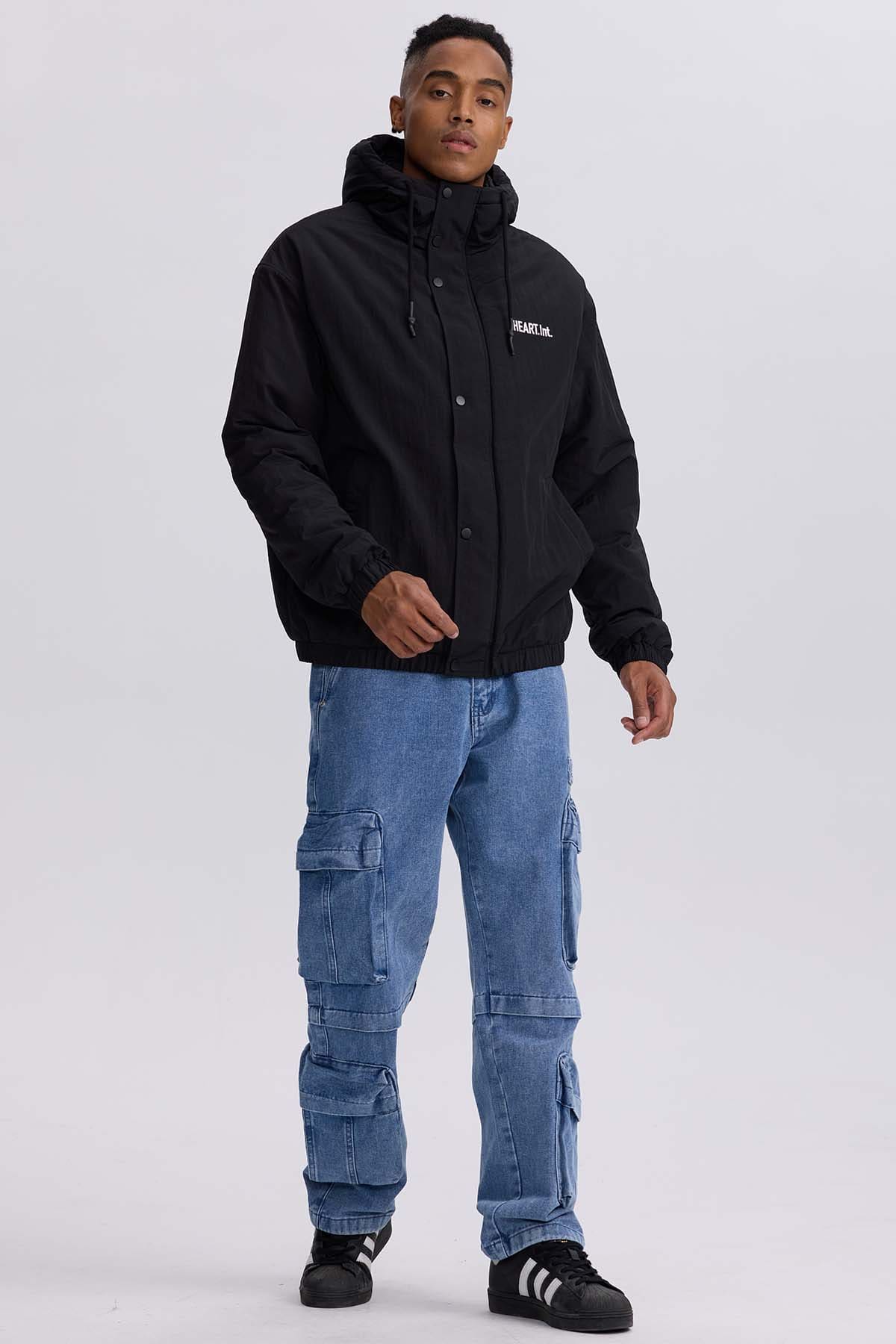 Chaqueta Hombre Cortaviento Negro Negro / XXL