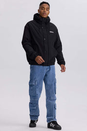 Chaqueta Hombre Cortaviento Negro Negro / XXL