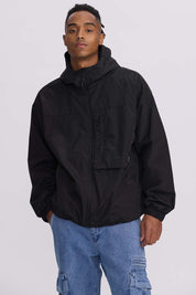 Chaqueta Hombre Cortaviento Negro Negro / XXL