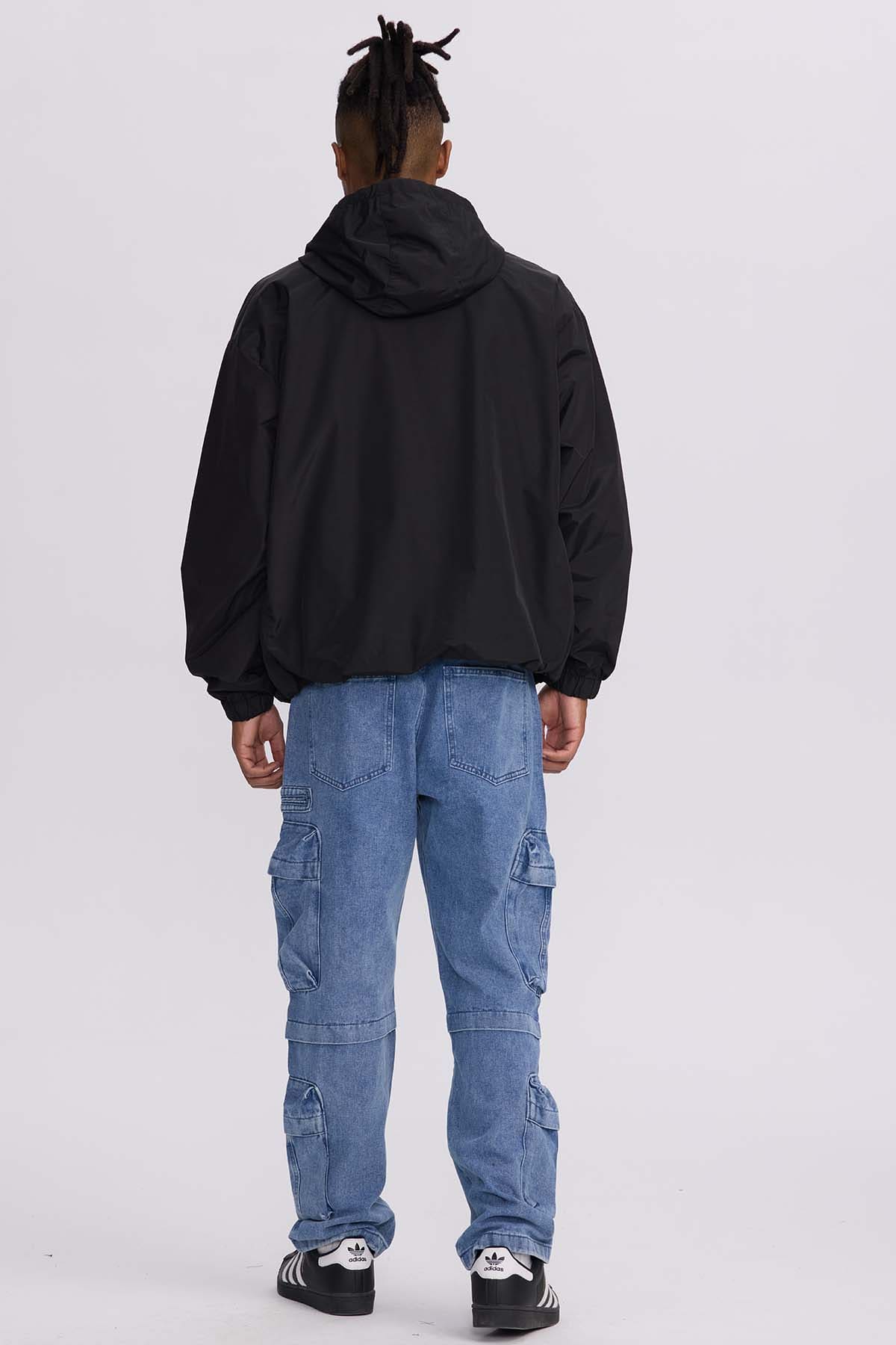 Chaqueta Hombre Cortaviento Negro Negro / XXL