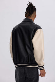 Chaqueta Hombre Efecto Cuero Negro Negro / XXL