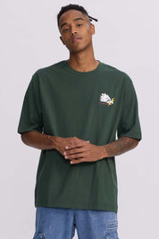 Polera Hombre Doble Print Verde Militar Verde Militar / XXL