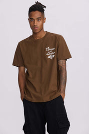 Polera Hombre Doble Print Chocolate Café / XXL