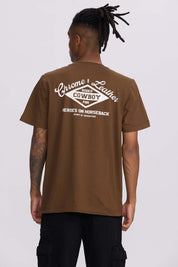 Polera Hombre Doble Print Chocolate Café / XXL