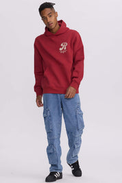 Polerón Hombre Hoodie Doble Print Rojo Oscuro Rojo / XXL