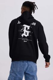 Polerón Hombre Full Zipper Print Negro Negro / XXL