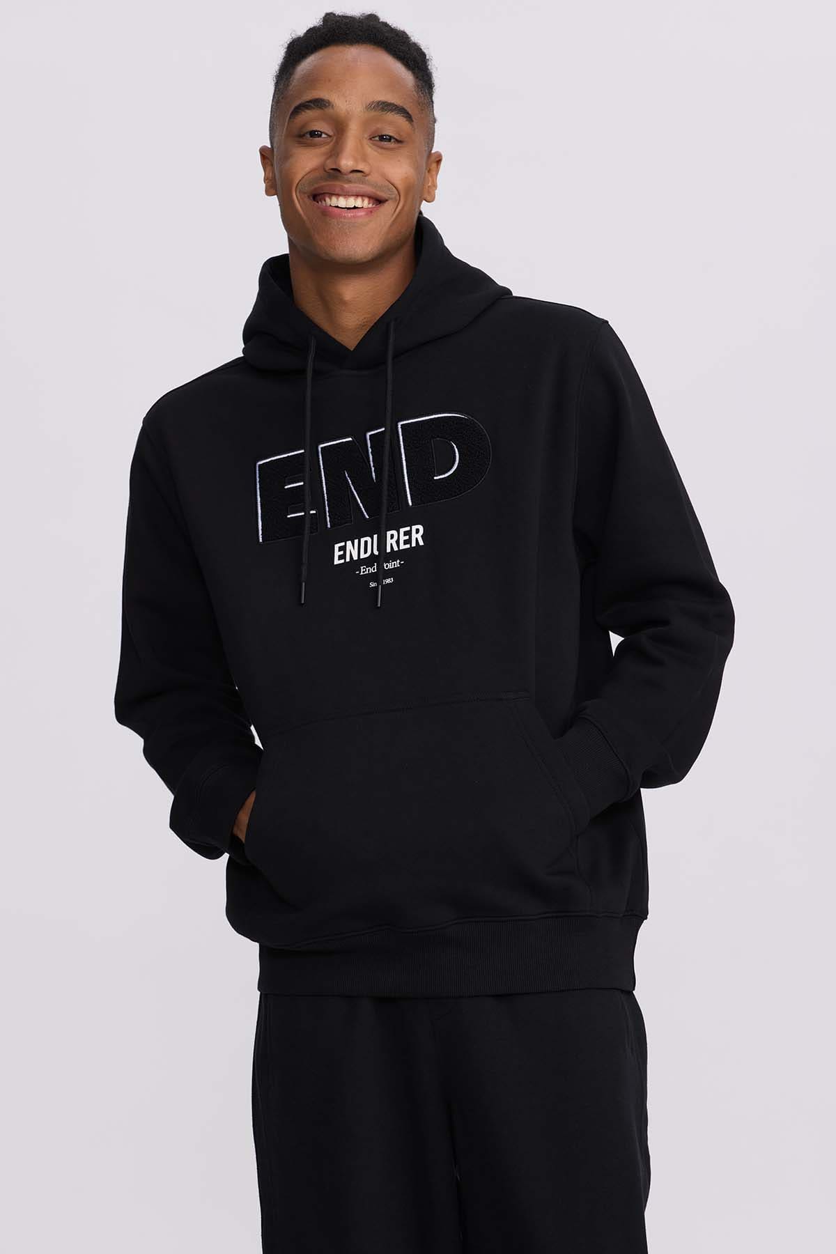 Polerón Hombre Hoodie Print Negro Negro / XXL