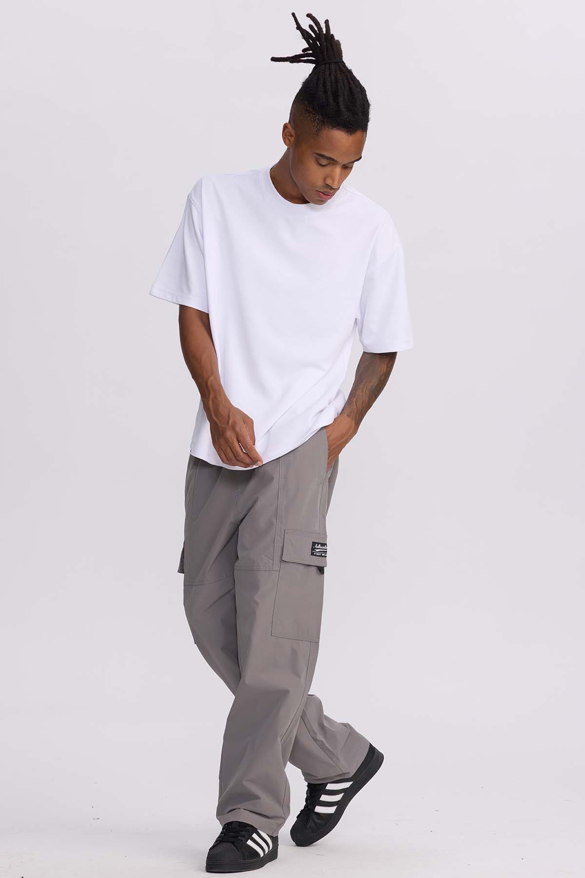 Pantalón Hombre Cargo Calce Recto Gris Gris / XXL