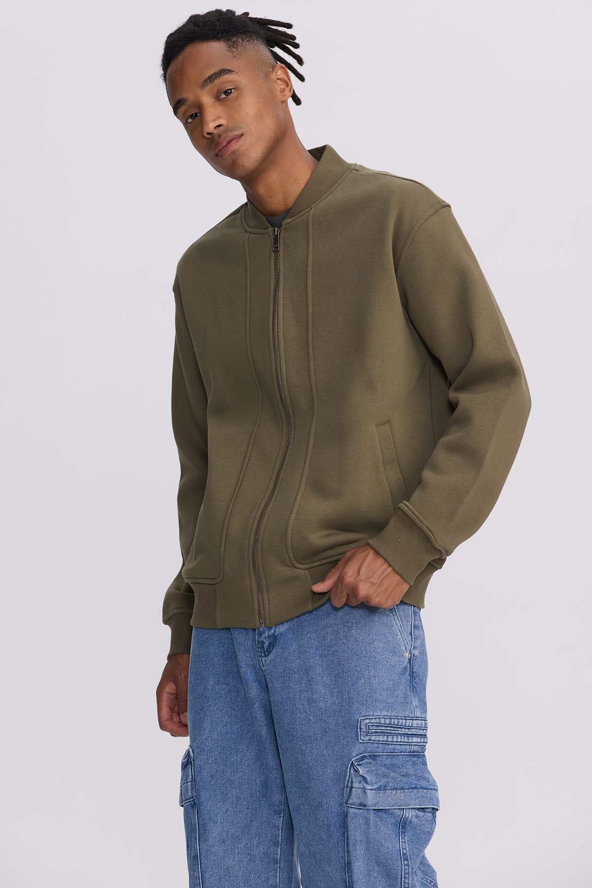 Polerón Hombre Bomber Verde Olivo Verde / XXL
