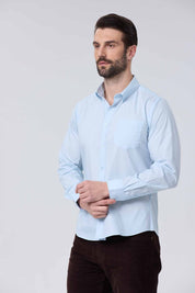 Camisa Hombre Slim Celeste