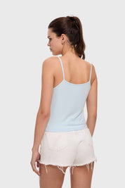 Polera Mujer Pabilo Crop Celeste