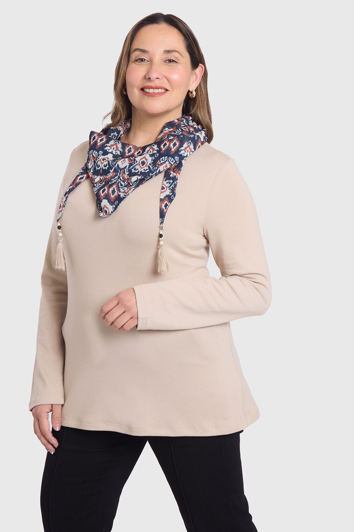 Sweater Mujer Pañuelo Arena