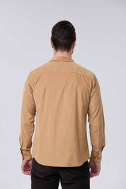 Camisa Hombre Cotelé Beige