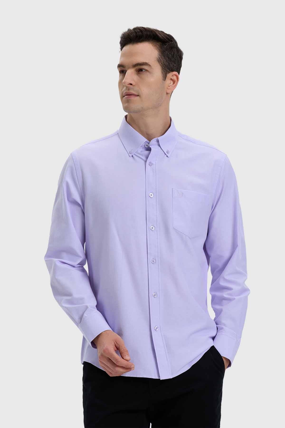 Camisa Hombre Oxford Lila