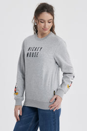 Polerón Mujer Mickey Gris Melange