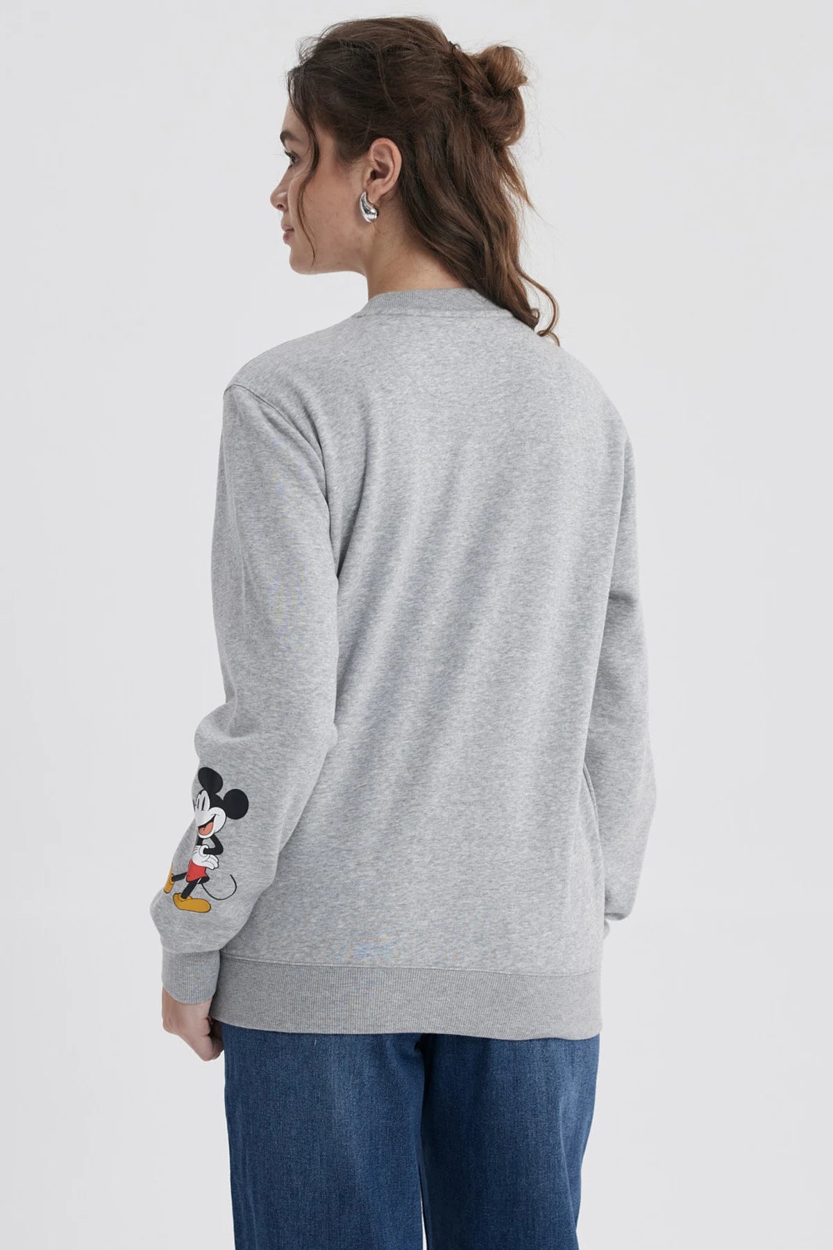 Polerón Mujer Mickey Gris Melange