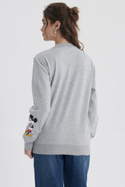 Polerón Mujer Mickey Gris Melange