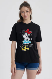 Polera Mujer Oversize Minnie Negro