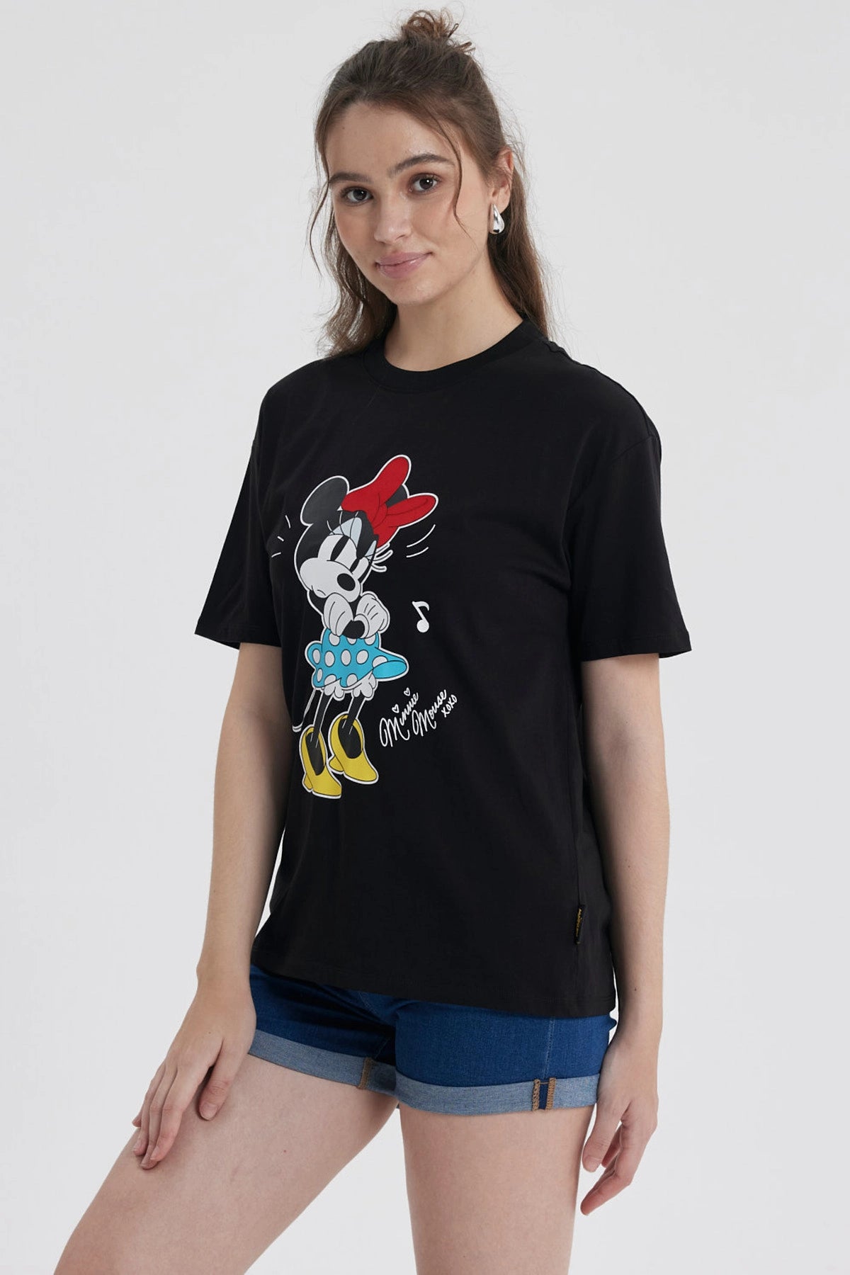 Polera Mujer Oversize Minnie Negro