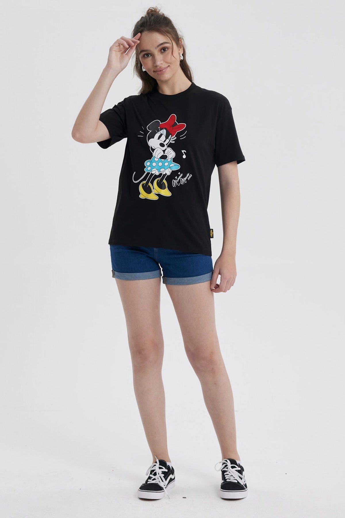 Polera Mujer Oversize Minnie Negro