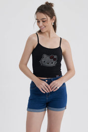 Polera Mujer Hello Kitty Negro