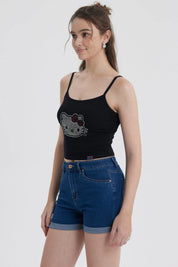 Polera Mujer Hello Kitty Negro