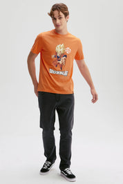 Polera Hombre Dragon Naranjo