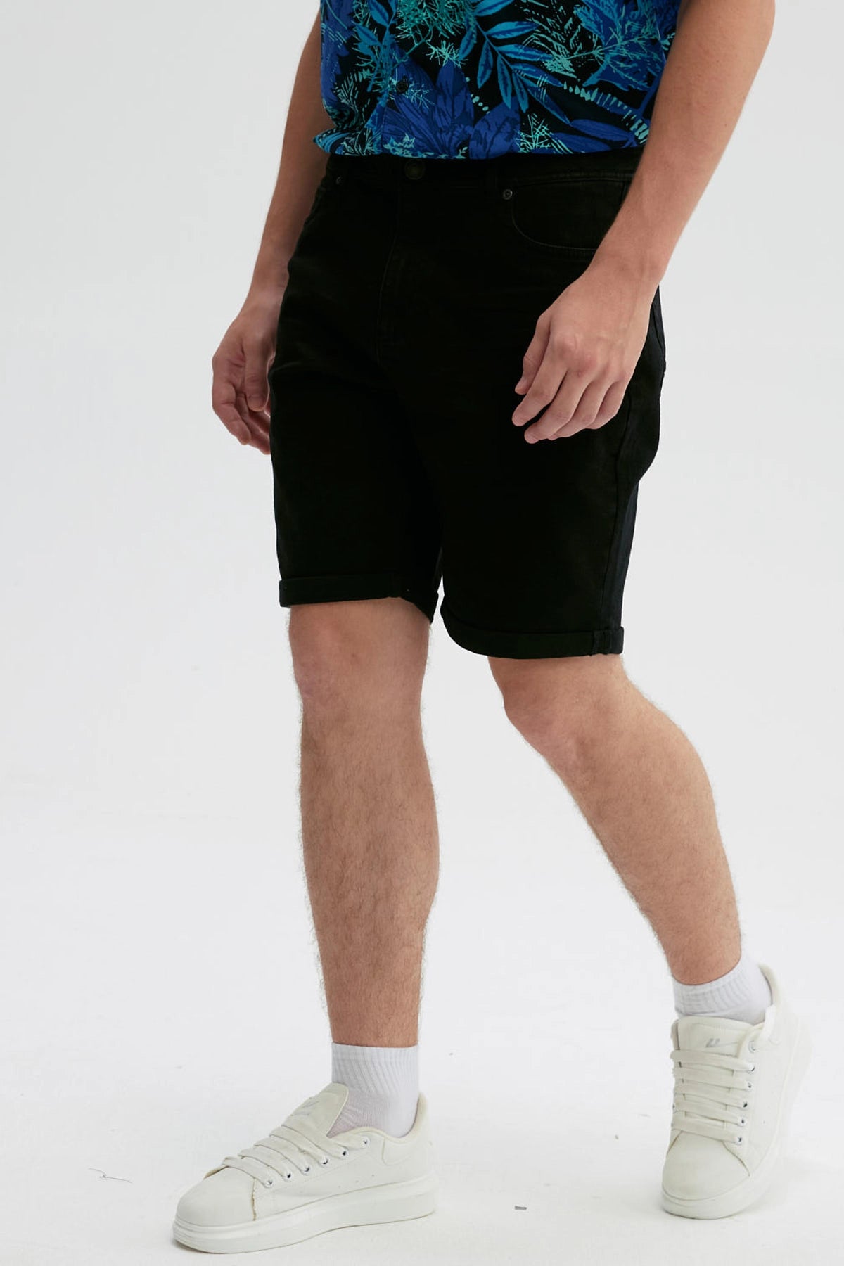 Bermuda Hombre Básica Roll Up Negro
