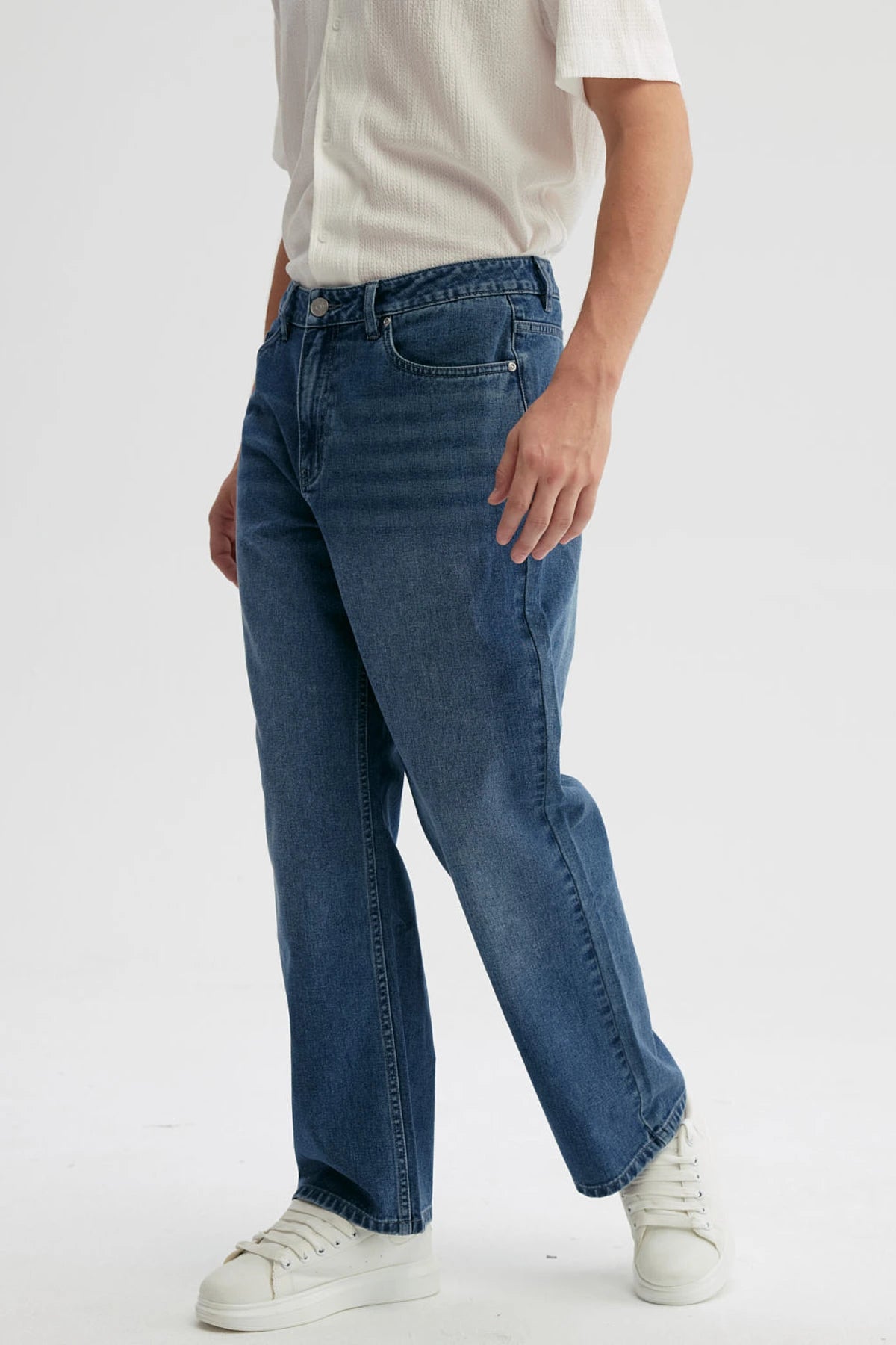 Jeans Hombre Baggy Dirty Washed Azul