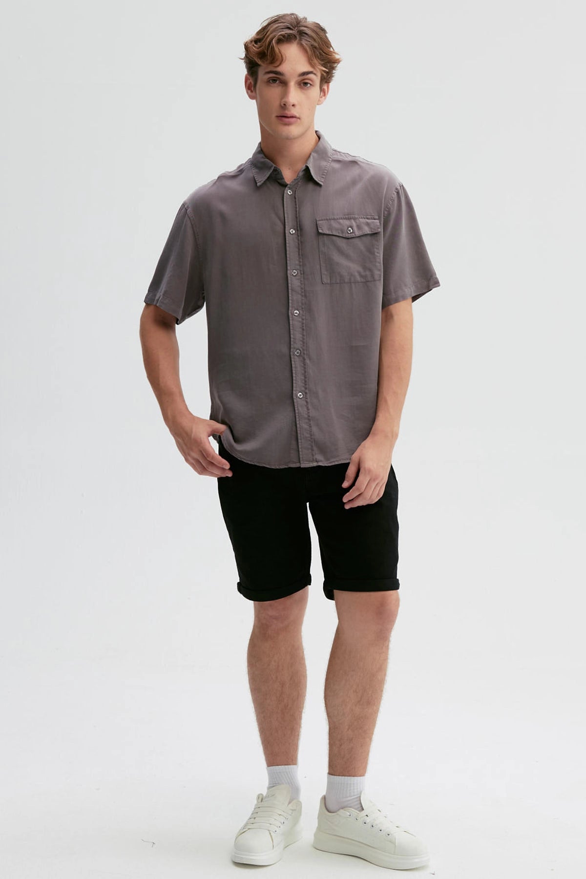 Camisa Hombre Clásica Gris