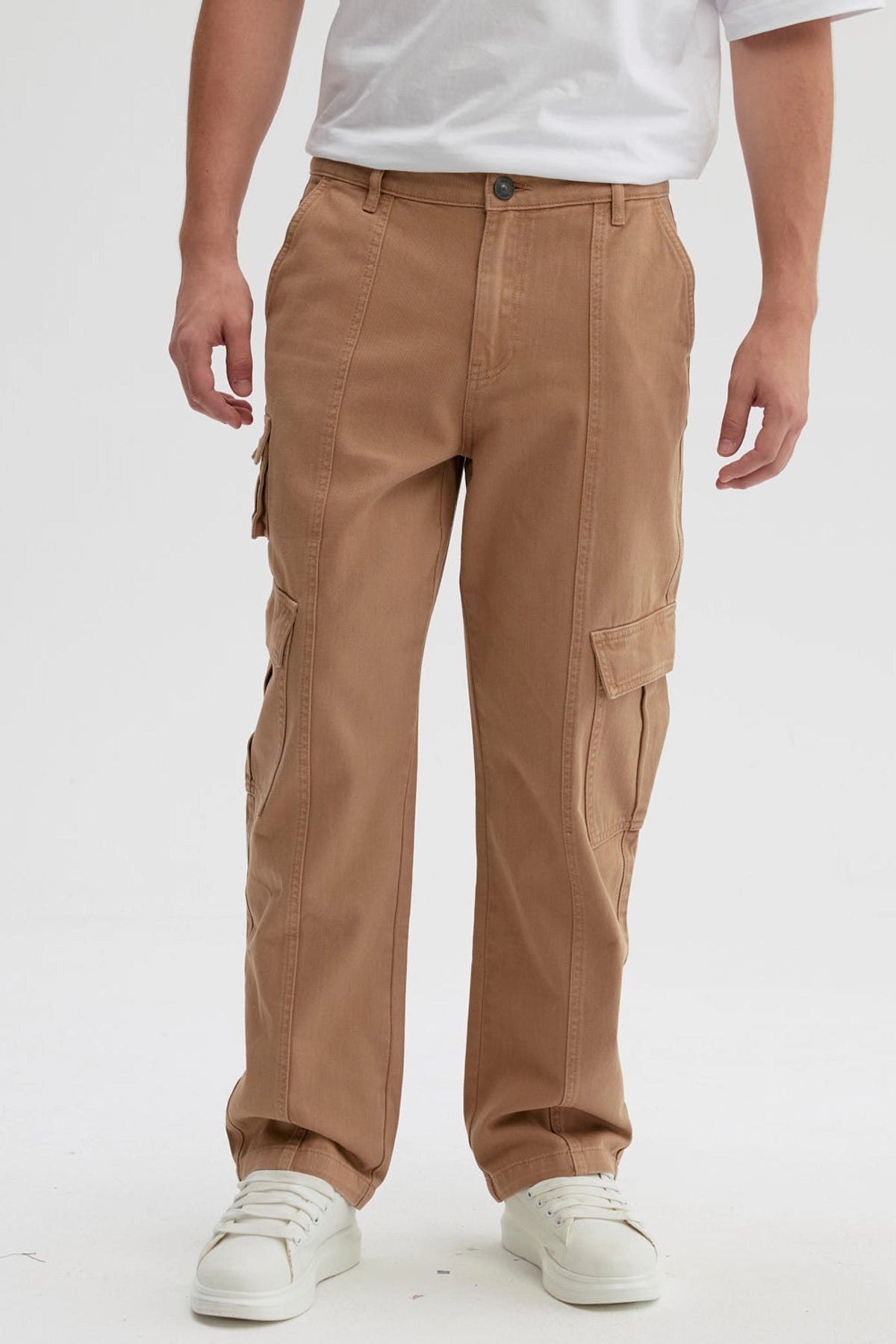 Jeans Hombre Doble Cargo Café