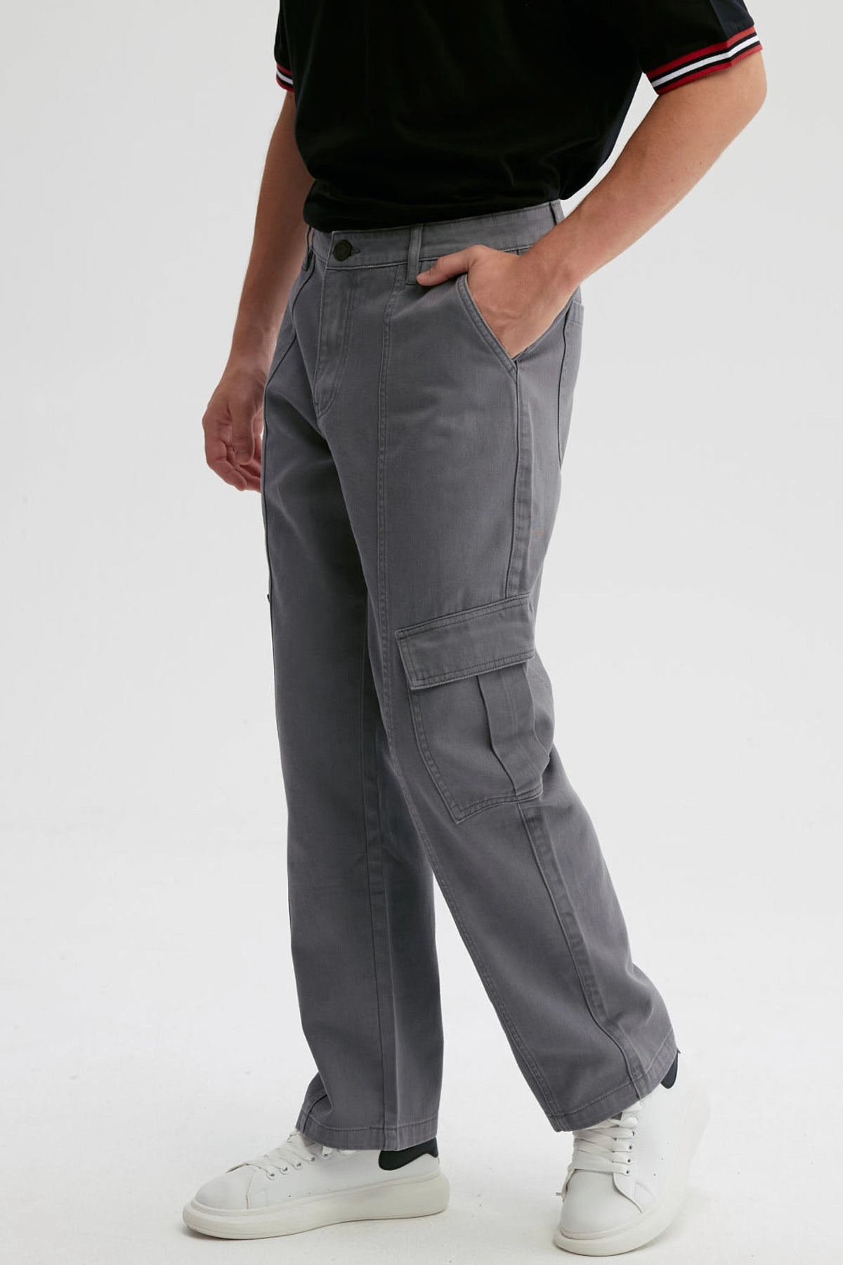 Jeans Hombre Doble Cargo Gris