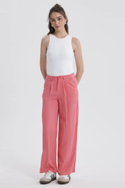 Pantalón Mujer Palazzo Sastrero  Rosado