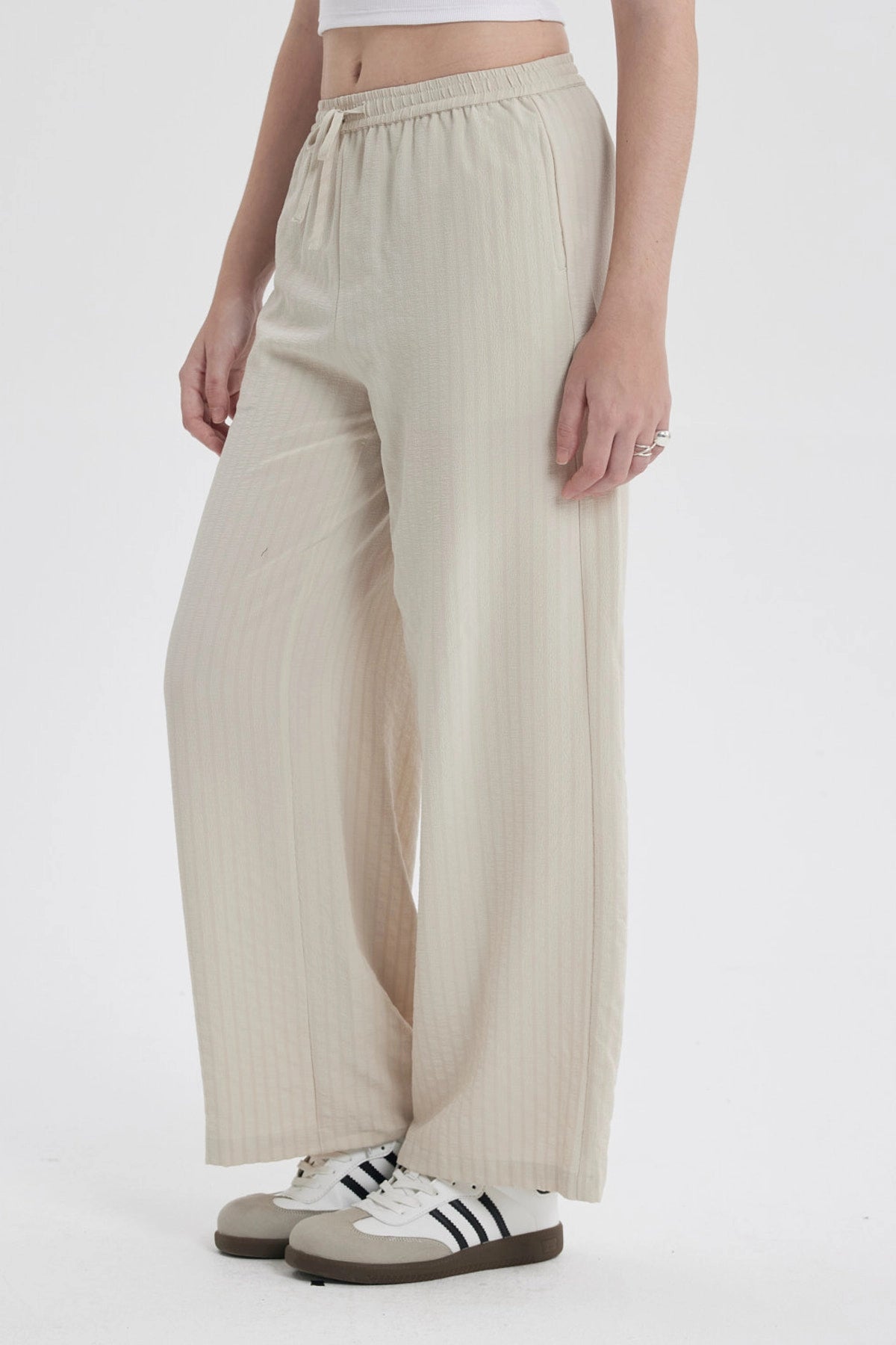 Pantalón Mujer Pretina Beige