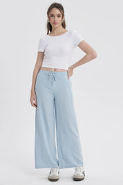 Pantalón Mujer Pretina Celeste