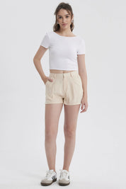 Short Mujer Sastrero Beige