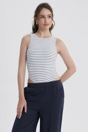 Polera Mujer Body Basic Blanco / Negro